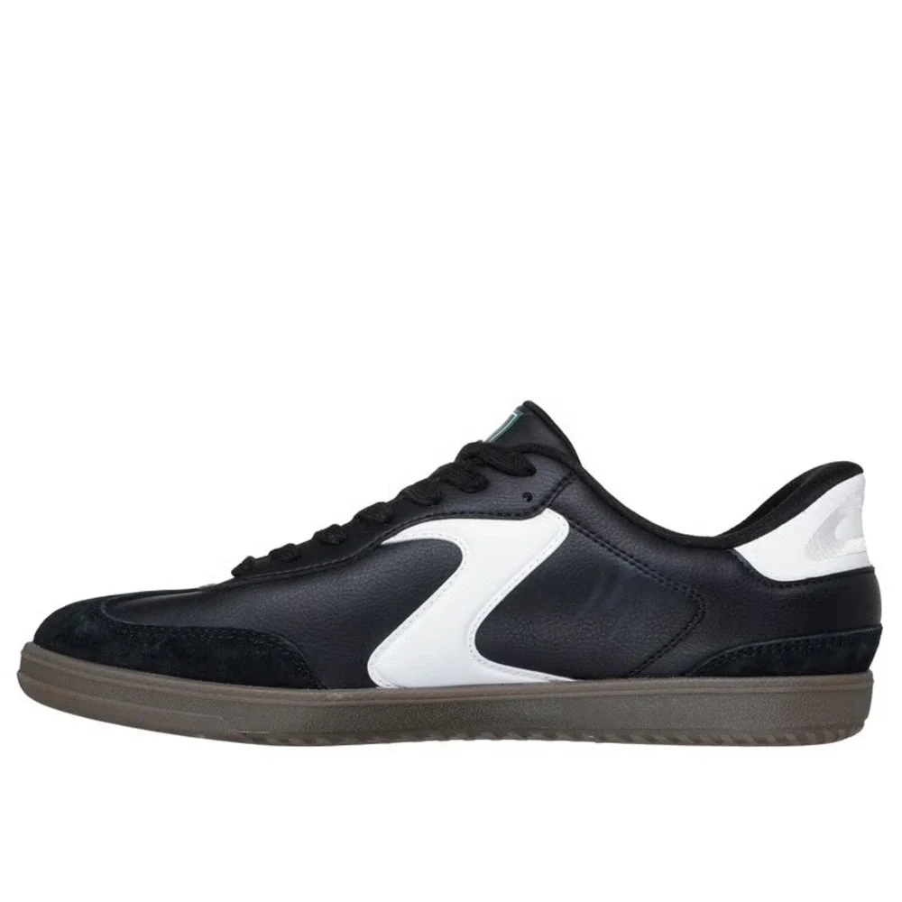 Skechers Court & Classics 254150 BKW Mens 9.5 Black White Leather Sneakers